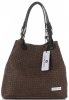 GEANȚĂ DIN PIELE shopper bag Vittoria Gotti ciocolatiu V80047